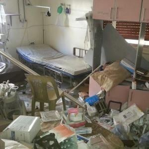 Photo of damage in Syrian ICU Photo of damage in Syrian ICU