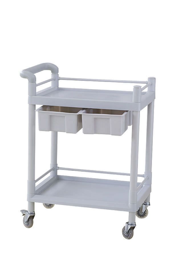 Service trolley / stainless steel / 2-shelf / 2-drawer TC-P02 Shanghai Pinxing Medical Equipment Co.,Ltd