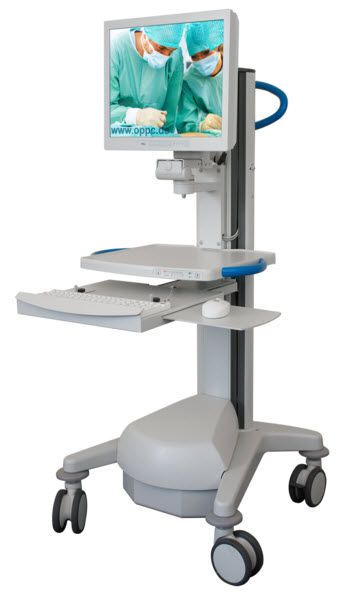 Height-adjustable computer cart / battery-powered / medical ACL Allround Computerdienst Leipzig GmbH