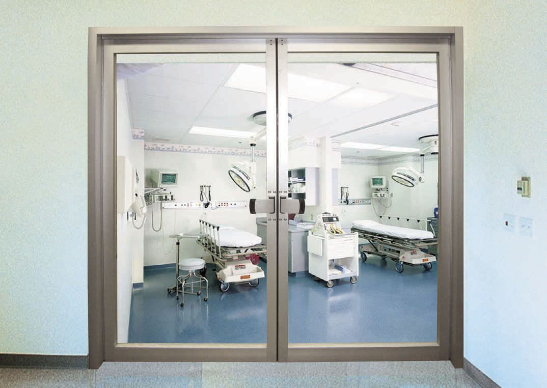 Laboratory door / hospital / swinging / with glass panel ICU/CCU 7400 Stanley Access Technologies Laboratory door / hospital / swinging / with glass panel ICU/CCU 7400 Stanley Access Technologies