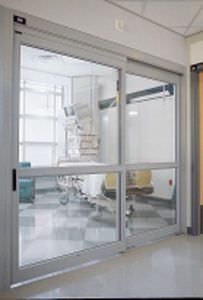 Hospital door / laboratory / sliding / with glass panel ICU/CCU 7000 Stanley Access Technologies