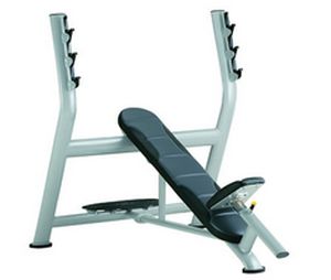 Weight training bench (weight training) / traditional / inclined / with barbell rack A998 SportsArt Fitness