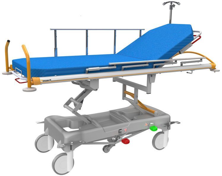 Transport stretcher trolley / height-adjustable / hydraulic / 2-section Easy-Roll Sotec Medical