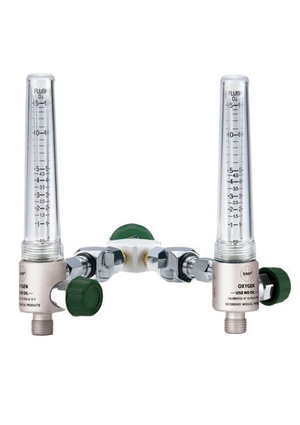 Oxygen double flow meter / air / variable-area / plug-in type Aluminium Body SMP CANADA