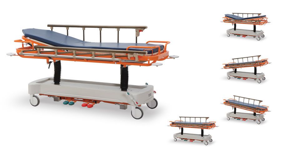 Transport stretcher trolley / height-adjustable / hydraulic / 2-section SM 500 SAMATIP