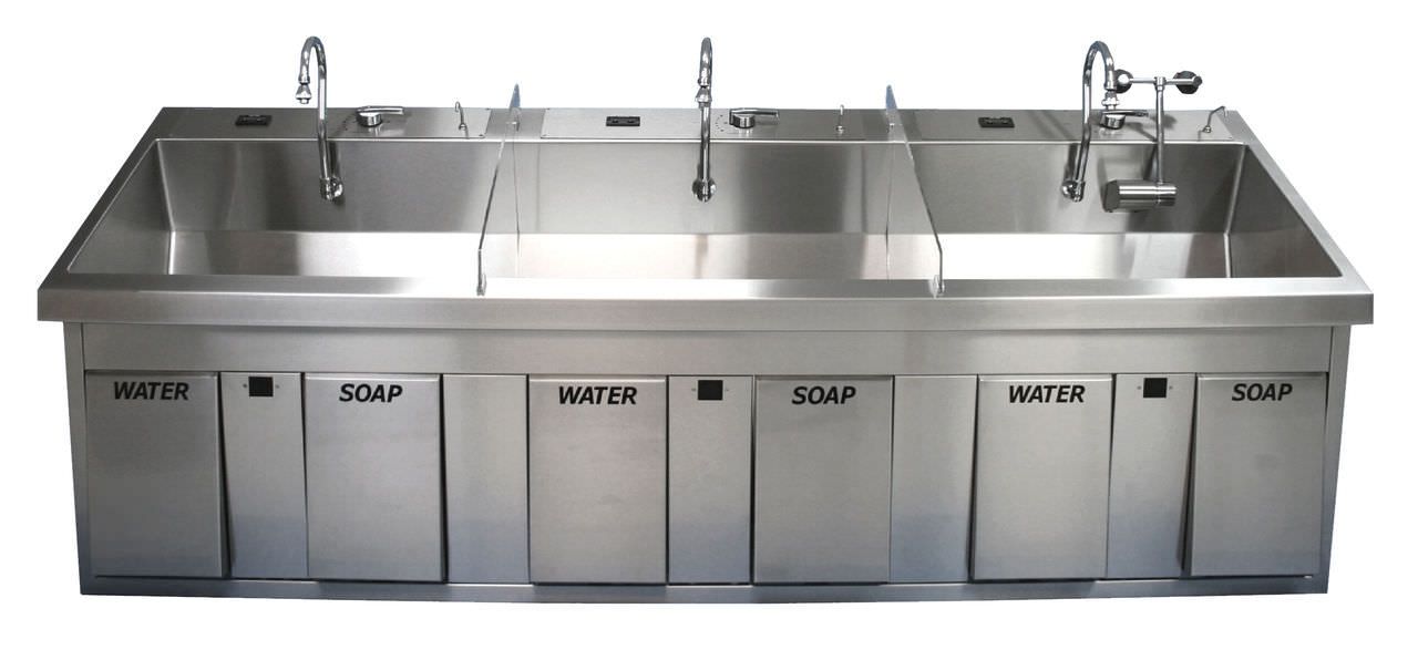 Stainless steel surgical sink / 3 stations MSS-2960IRMB BRYTON CORPORATION