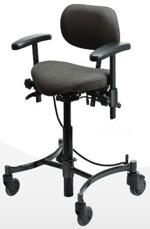 Medical stool / height-adjustable / on casters / with backrest VELA Salsa 100 VELA