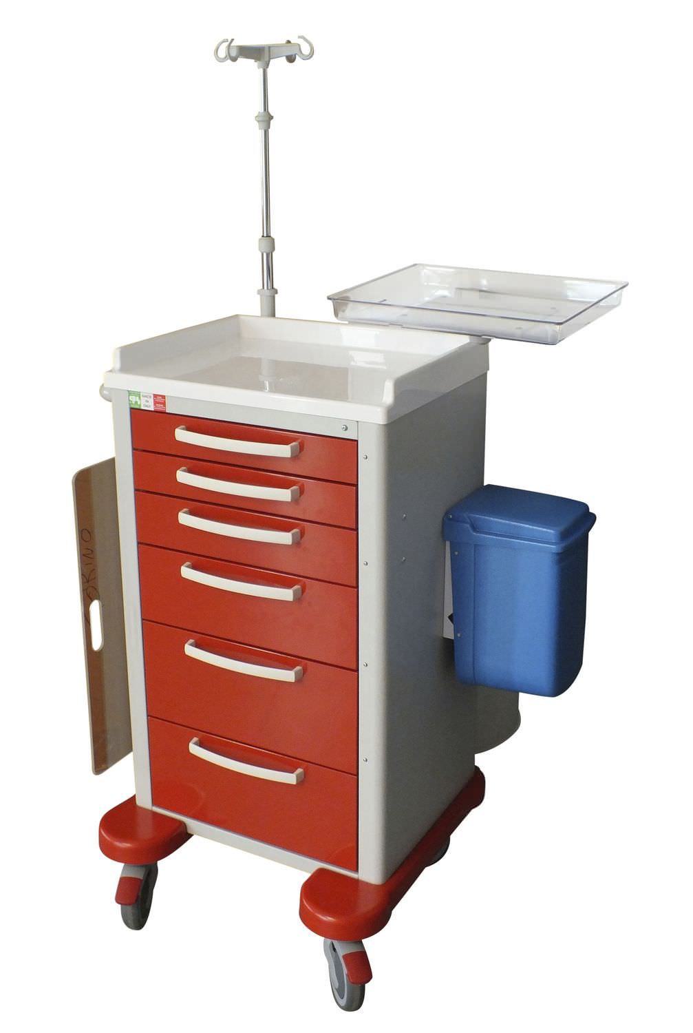 Emergency trolley / with defibrillator shelf / with IV pole GENIUS Centro Forniture Sanitarie