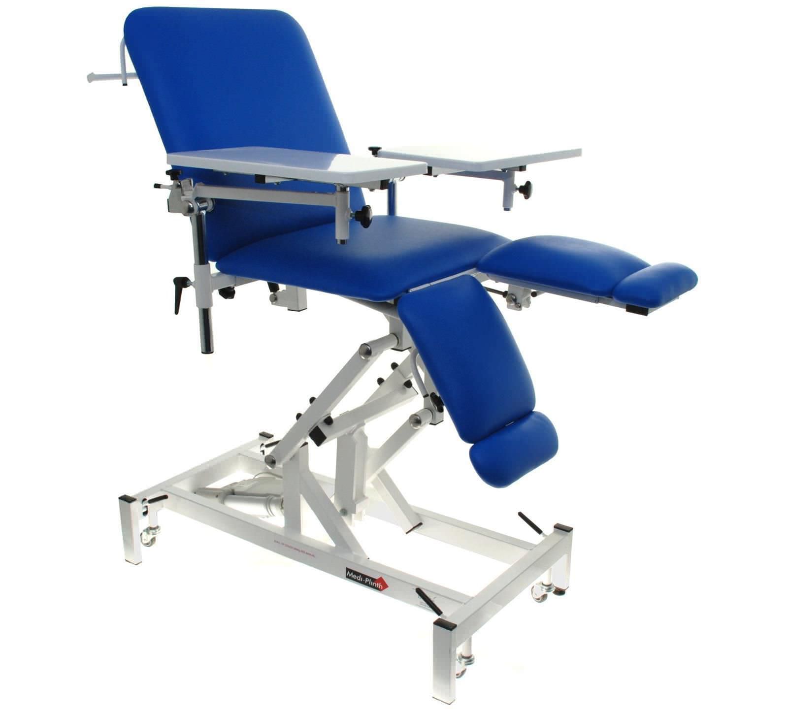 Hydraulic treatment armchair / on casters / height-adjustable Medi-Plinth