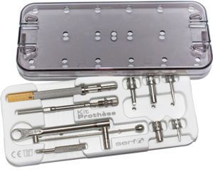 Implantology instrument kit / for dental surgery EVL®, CLINIC® series SERF Dedienne santé