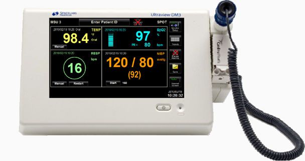 Temperature vital signs monitor / NIBP / SpO2 / portable Ultraview DM3 Spacelabs Healthcare