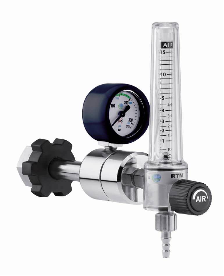 Air flowmeter / variable-area / with pressure regulator 1.5 - 30 L/mn, 4.5 bar | REGFLOW TM Technologie Medicale