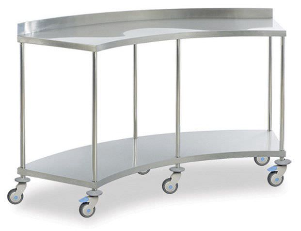 Stainless steel instrument table / on casters / 2-tray MAM 2160 MIXTA STAINLESS STEEL HOSPITAL EQUIPMENTS