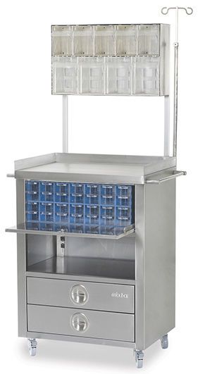 Anesthesia trolley / with shelf unit / stainless steel MIA 8500 MIXTA STAINLESS STEEL HOSPITAL EQUIPMENTS