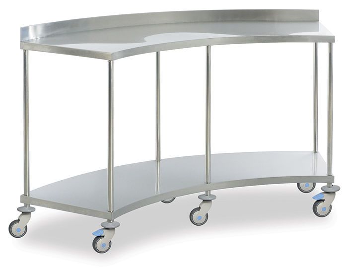 Instrument table / on casters / stainless steel / 1-tray MAM 2160 MIXTA STAINLESS STEEL HOSPITAL EQUIPMENTS