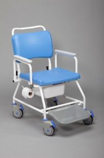 Shower chair / commode / with armrests / on casters Vernacare