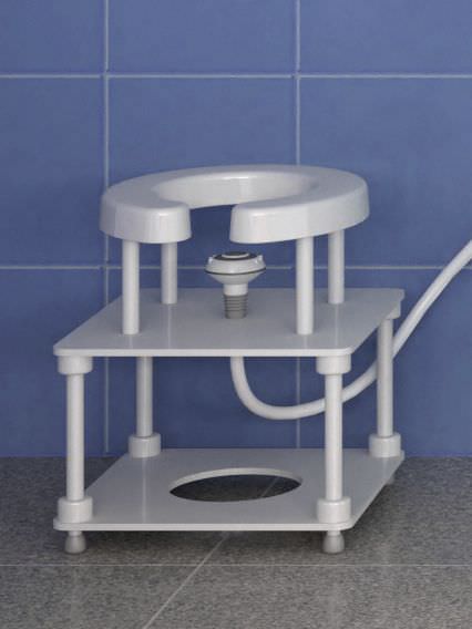 Height-adjustable shower stool / with cutout seat Trautwein