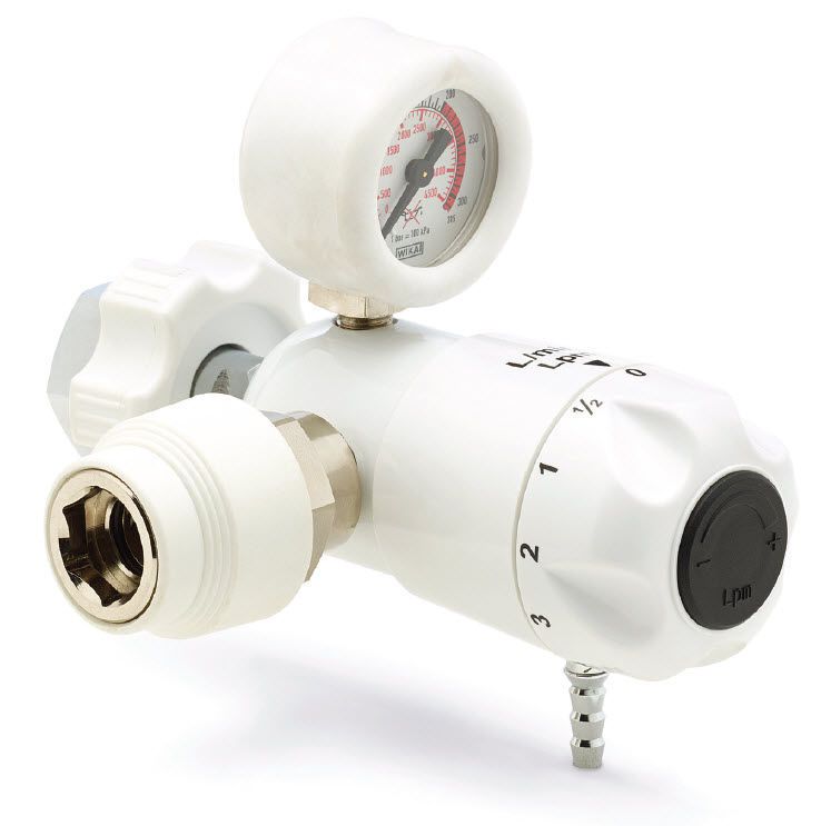 Oxygen pressure regulator / for medical gazes / adjustable-flow / with quick connector 0 - 25 L/mn | Alpinox? regulator CEODEUX MEDITEC
