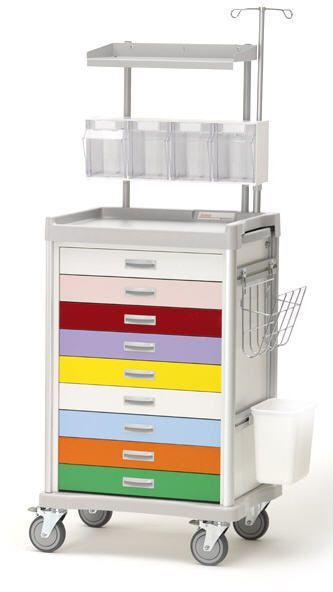 Emergency trolley / with IV pole / with shelf unit Stanley Healthcare