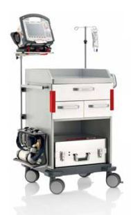 Emergency trolley / with defibrillator shelf / with IV pole MEGAdrive BLANCO CS GmbH + Co KG