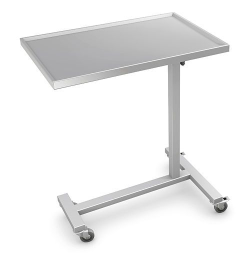 Instrument table / on casters / stainless steel / height-adjustable / 1-tray K-4 series TECHMED Sp. z o.o.
