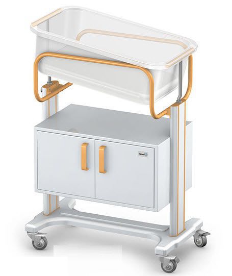 Reverse Trendelenburg hospital baby bassinet / height-adjustable / transparent BM-05 TECHMED Sp. z o.o.
