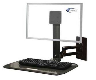 Medical monitor support arm / wall-mounted / with keyboard arm Stationary Cygnus