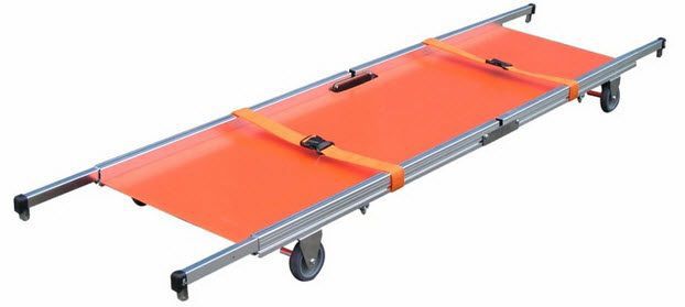 Folding stretcher / aluminium / on casters / 2-section 159 kg | YXH-1A6 Zhangjiagang Xiehe Medical Apparatus & Instruments