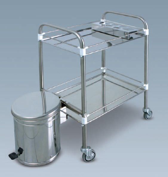 Instrument trolley / with waste bin / 1-tray M600964 Titanox
