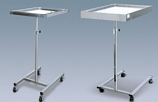 Height-adjustable Mayo table M600482, M600481 Titanox