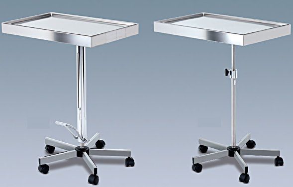 Height-adjustable Mayo table M600485, M600480 Titanox