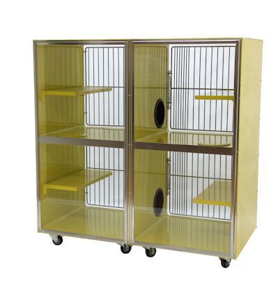 Stainless steel cat condo / 2-unit / 2-shelf 1200-21, 1200-27 Tristar Vet