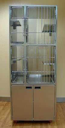 Stainless steel cat condo / 2-shelf 1200-55 Tristar Vet