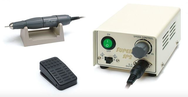 Dental laboratory micromotor control unit / pedal-operated / with handpiece / complete set SP2 + NH1 Daeyoung Precision