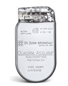 Implantable cardiac stimulator / resynchronization / cardioverter-defibrillator / automatic Quadra Assura™ CRT-D St. Jude Medical