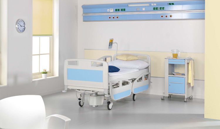 Electrical bed / height-adjustable / 4 sections / lifting column eleganza smart klinik wissner-bosserhoff