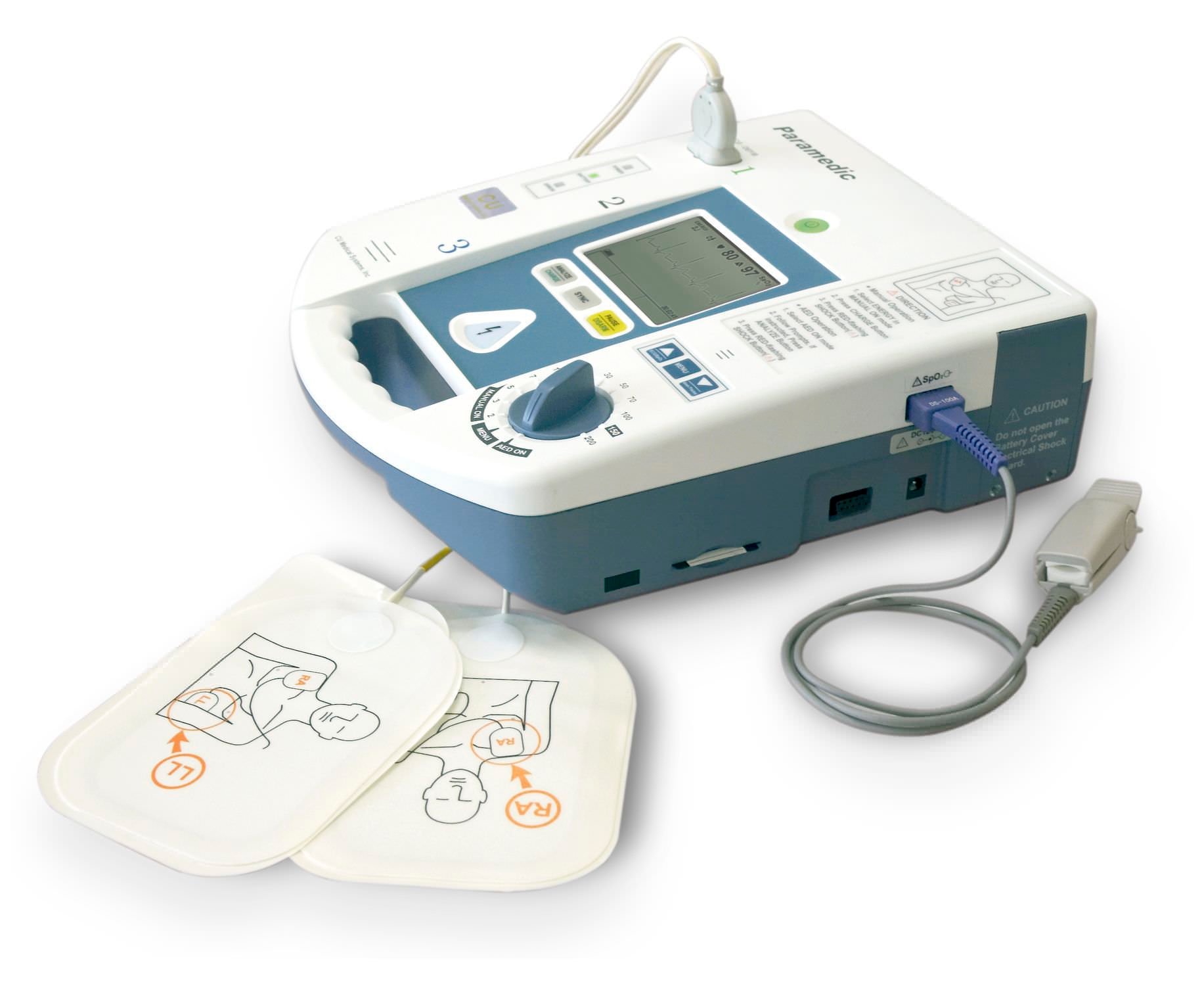 Semi-automatic external defibrillator / with ECG and SpO2 monitor 200 J - PARAMEDIC CU-ER3 CU Medical Systems