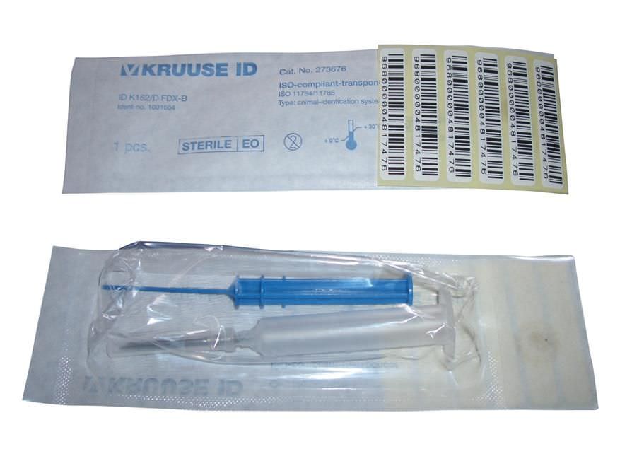 Injection syringe for veterinary identification microchips KRUUSE ID 273676 Kruuse