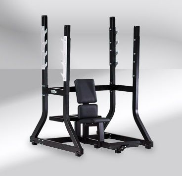 Weight training bench (weight training) / traditional / military / with barbell rack Pure Strength Olympic Technogym