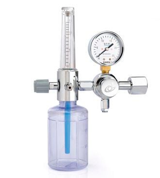 Oxygen flowmeter / variable-area / with humidifier / with pressure regulator DGY001-1 Jiangsu Dengguan Medical Treatment Instrument