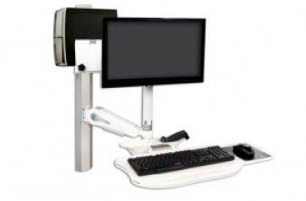 Medical monitor support arm / wall-mounted / with keyboard arm AA2100 Cura Carts