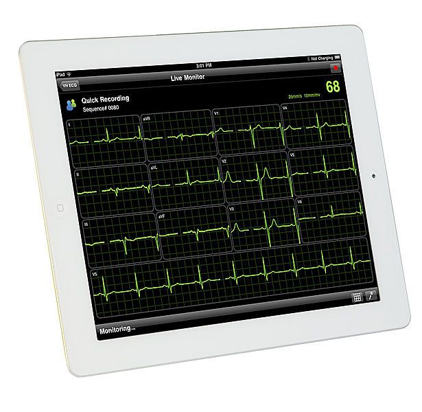 Wireless electrocardiograph / touchscreen tablet / digital / 12-channel LIVE MONITOR Vales & Hills BioMedical Tech.
