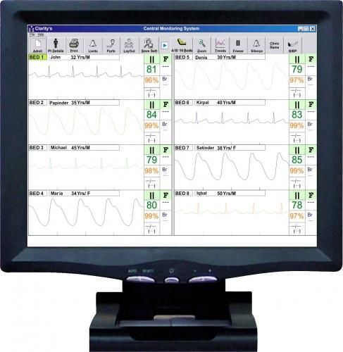 Patient central monitoring station / 16-bed Clarity CMS Clarity Medical