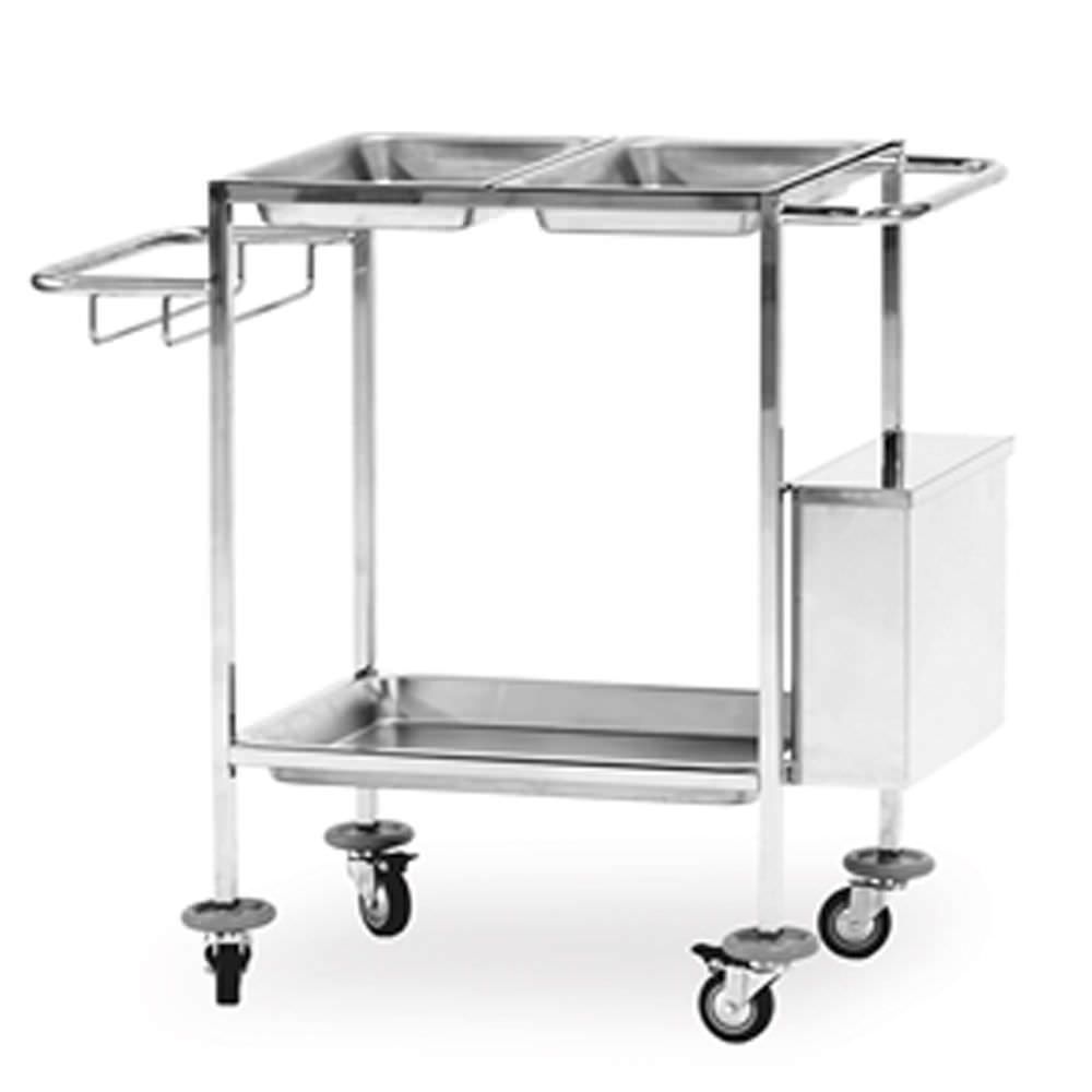 Treatment trolley / stainless steel / 2-tray 2.08.002 Lubb