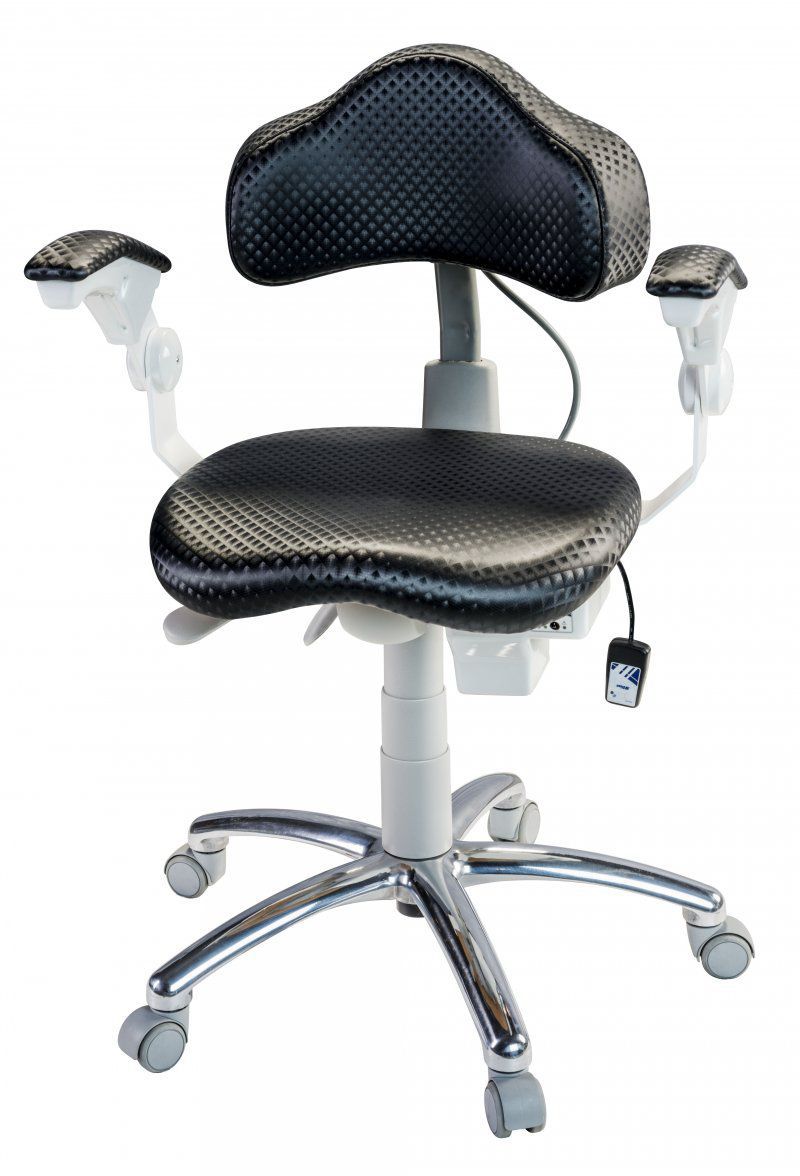 Medical stool / height-adjustable / on casters / with armrests 722 Olsen Indústria e Comércio