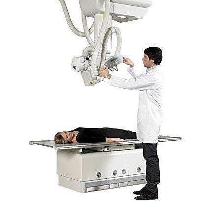 Radiography system (X-ray radiology) / digital / for multipurpose radiography / with ceiling-suspended telescopic tube-stand SYNTHESIS General Medical Merate