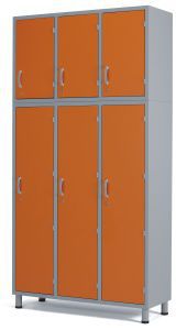 Storage cabinet / patient room / with clothes rack / 6-door 13-CP206 VERNIPOLL SRL