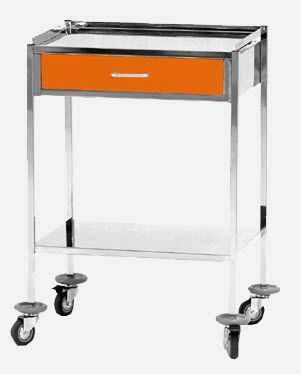 Instrument table / on casters / stainless steel / auxiliary / 2-tray mC.7108 JMS Mobiliario Hospitalar