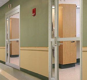 Laboratory door / hospital / swinging / with glass panel VersaMax® BESAM