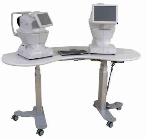Electric ophthalmic instrument table / height-adjustable / on casters ECO Topcon Europe Medical